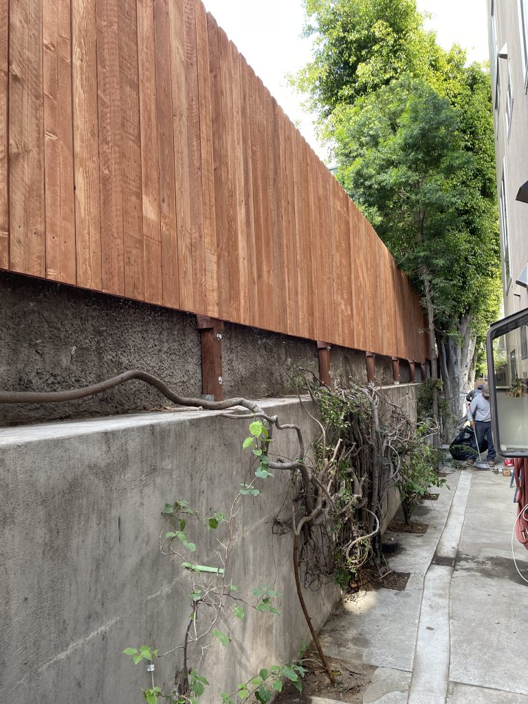 Image of a newly built fence 
