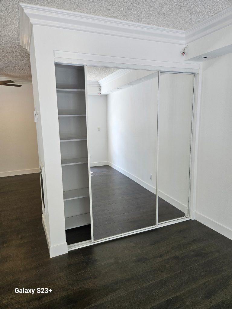 Newly installed closet doors