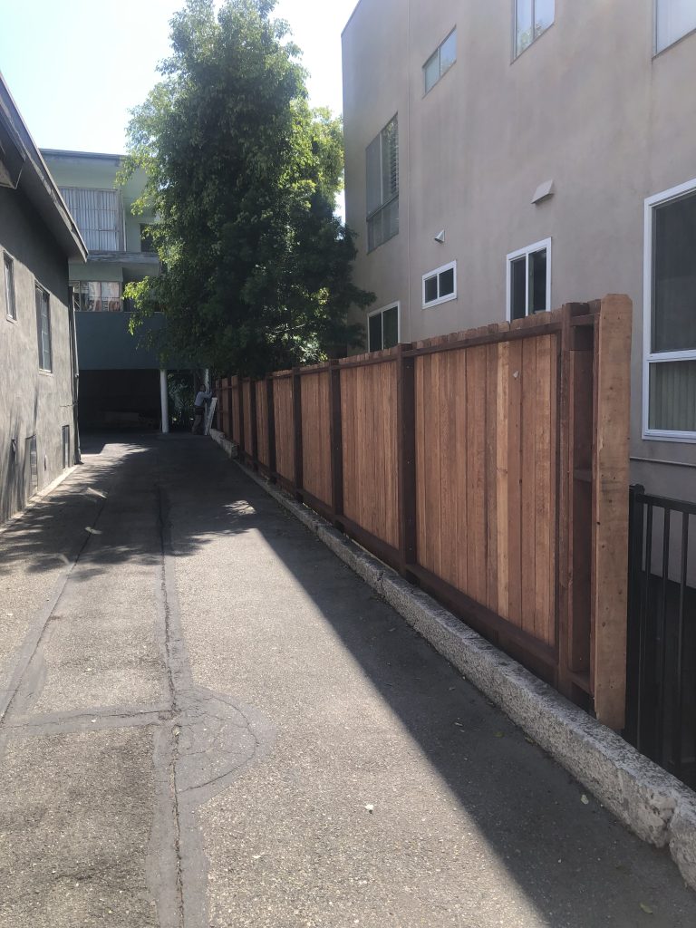 Image of a newly built fence 