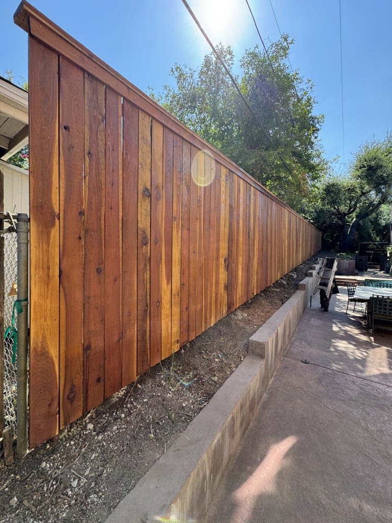 Image of a newly built fence 