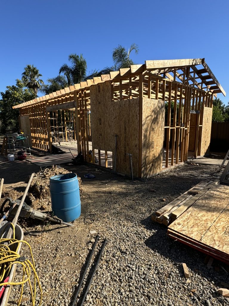 Image showing the process of a garage build