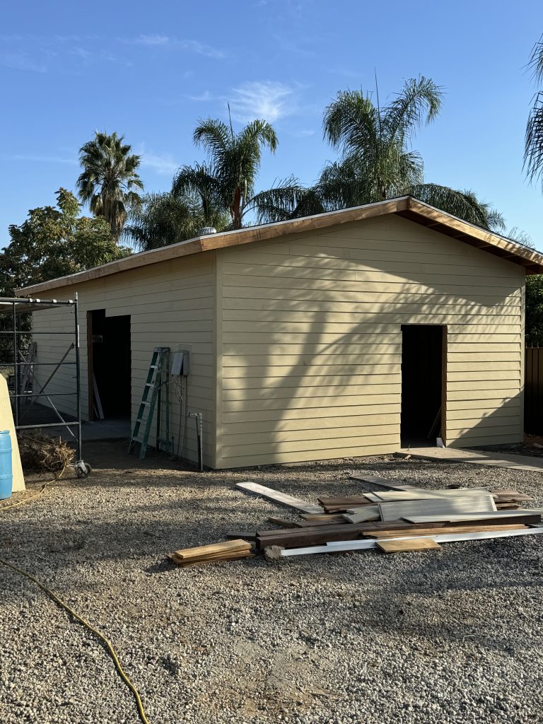Image showing the process of a garage build