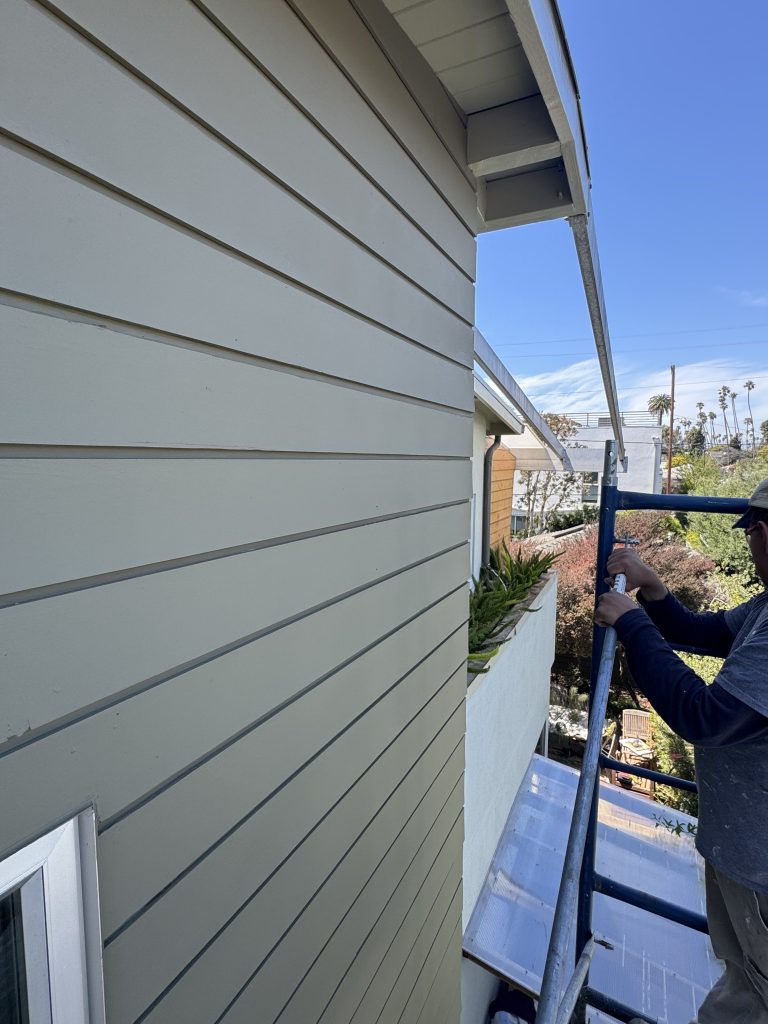 Image of prepped and painted siding 
