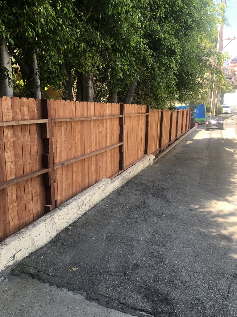 Image of a newly built fence 