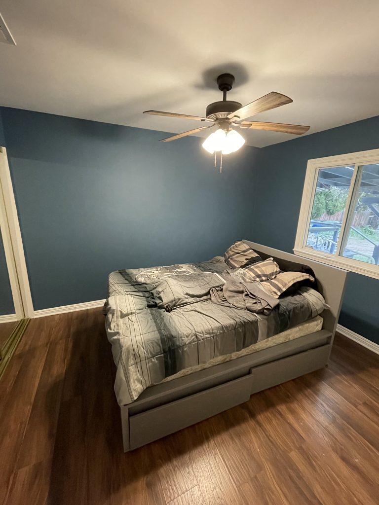 Image of a freshly painted bedroom